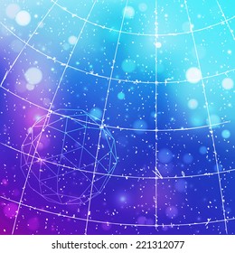 Space on a colorful field.