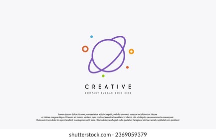 Space orbital planetary sphere logo vector design