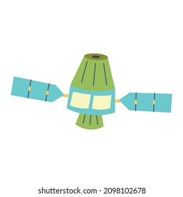 Weltraum, der Satelliten umkreist, handgezeichnet