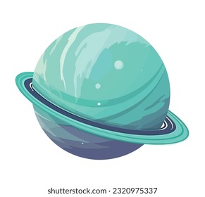 space outer green saturn planet icon isolated