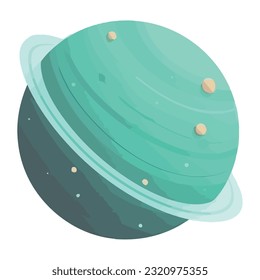 space outer green saturn planet isolated