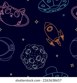 space outer neon pattern background