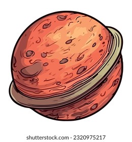 space outer red saturn planet icon isolated