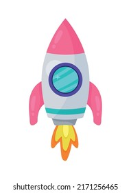 icono del lanzador de cohetes en el espacio exterior