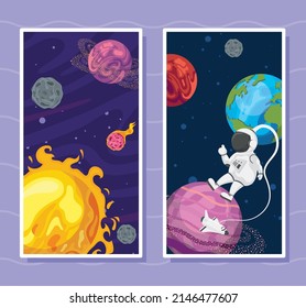 space outer scenes two cards