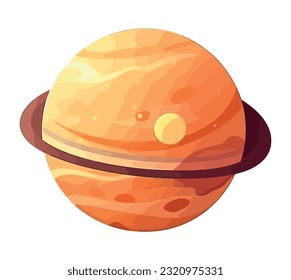 space outer yellow saturn planet isolated