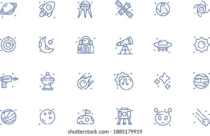 Space Outline Icon Pack - All elements on this template are editable with vector software