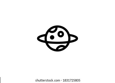 Space Outline Icon - Ring Planet 