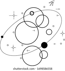 Space Outline Vector circles