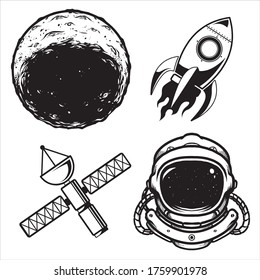 space pack vector design black and white