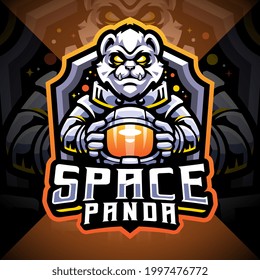 Space panda esport mascot logo design