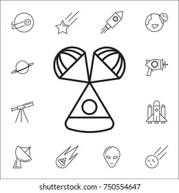 Space parachute icon. Set of space icons. Signs, outline symbols collection, simple thin line icons for websites, web design, mobile app, info graphics on background