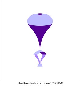 Space parachute symbol simple flat icon on background