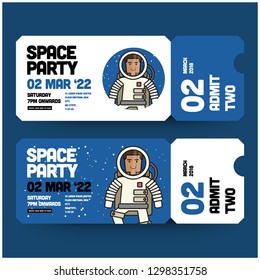Space Party Invitation Design with Astronaut Illustration