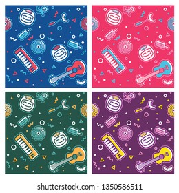 Space Party Saemless Pattern Set