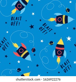 Space pattern hand drawing vector illustration.
