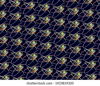 space pattern on dark blue wallpaper