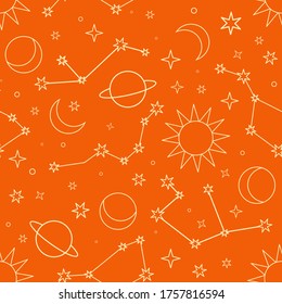 Diseño sin fisuras del patrón espacial. Serie textil y de papel de decoración