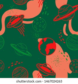 Space pattern seamless design graphic