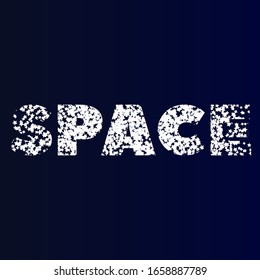 Space pattern with stars on dark background. Vector illustration
