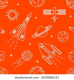 Space Pattern Telescope Planets Shuttle Galaxy