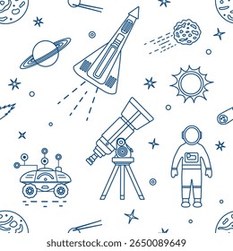 Space Pattern Telescope Planets Shuttle Galaxy