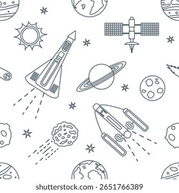 Space Pattern Telescope Planets Shuttle Galaxy
