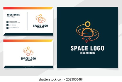 Space with people logo template on modern style