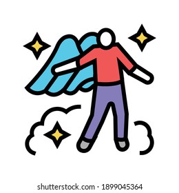 space people value color icon vector. space people value sign. isolated symbol illustration