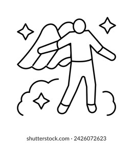 space people value line icon vector. space people value sign. isolated contour symbol black illustration