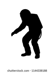 Space pilot silhouette vector
