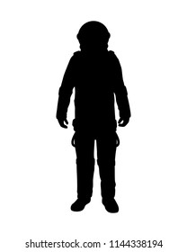 Space pilot silhouette vector