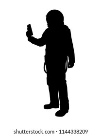 Space pilot silhouette vector