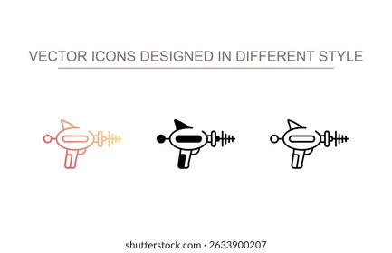 Design de ícone de pistola de espaço com ilustração de estoque de fundo branco
