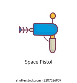 Space Pistol Vector Filled outline Icon Design illustration. Space Symbol on White background EPS 10 File
