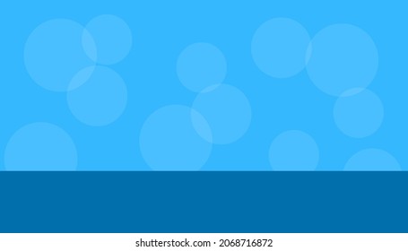 Espacio para colocar productos de fondo azul con bokeh blanco sobre fondo azul. Ilustración vectorial de un anuncio que promueve un producto.