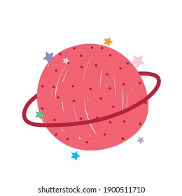 space planet astronomy adventure explore cartoon vector illustration
