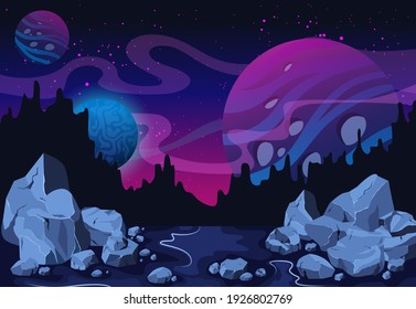 El espacio y el fondo del planeta. Un paisaje fantástico y ajeno