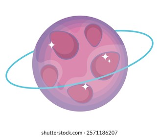 space planet cartoon isolated design
