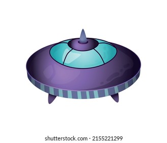 Space planet composition with isolated image of ufo spacecraft on blank background vector illustration