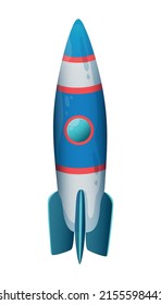 Space planet composition with isolated image of space rocket on blank background vector illustration