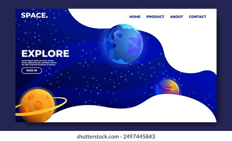 Space and planet creative and modern website design