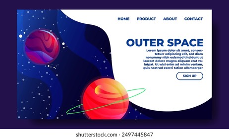 Space and planet creative and modern website design