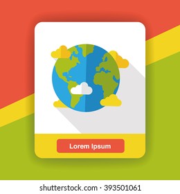 Space planet earth flat icon