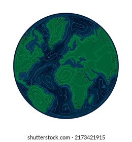 space planet earth icon isolated flat
