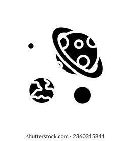 Space Planet Filled Icon Vector Illustration