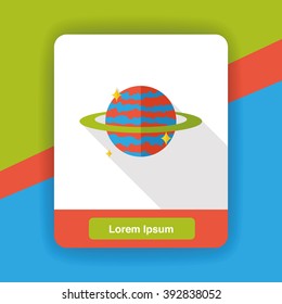 Space planet flat icon