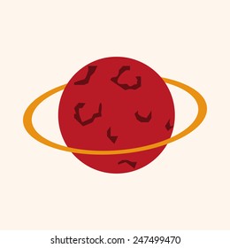 Space planet flat icon elements background, eps10