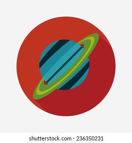Space planet flat icon with long shadow,eps10