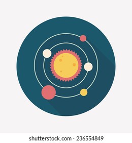 Space planet flat icon with long shadow,eps10